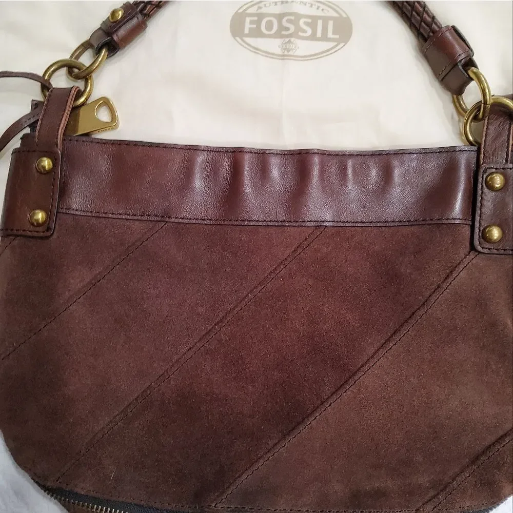 Fossil Fifty Four Whitney Suede Hobo Bag